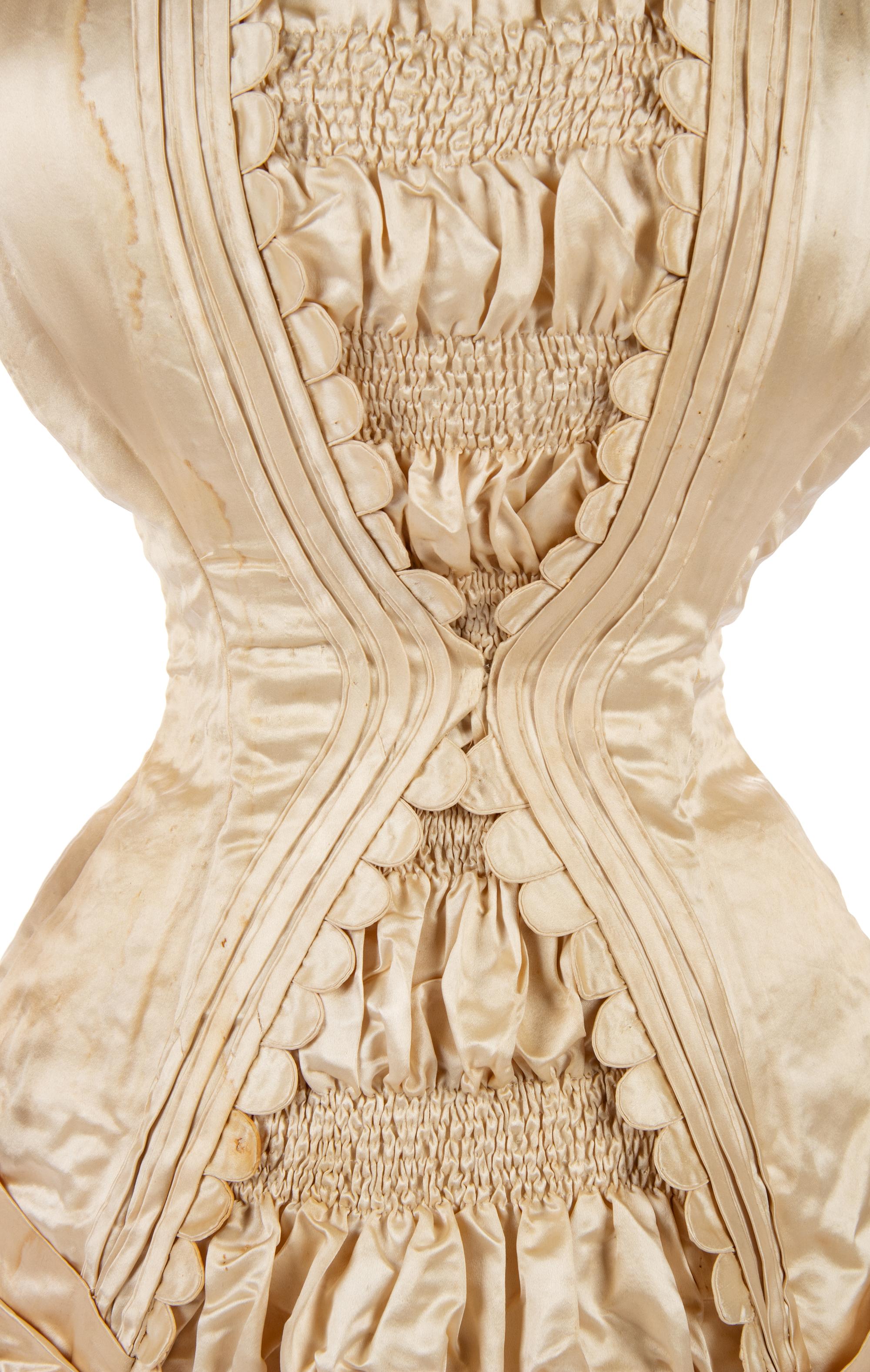 One-Piece Satin Wedding Dress, 1880s