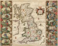 BLAEU, Willem (1571-1638). Britannia Prout Divisa Suit Temporibus Anglo-Saxonum Paesertim Durante Illorum Heptarchia. Amsterdam, ca 1645.