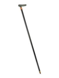 An Enamel and Nephrite-Handled Ebonized Walking Stick