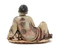 A Carved Soapstone Figure of Luohan