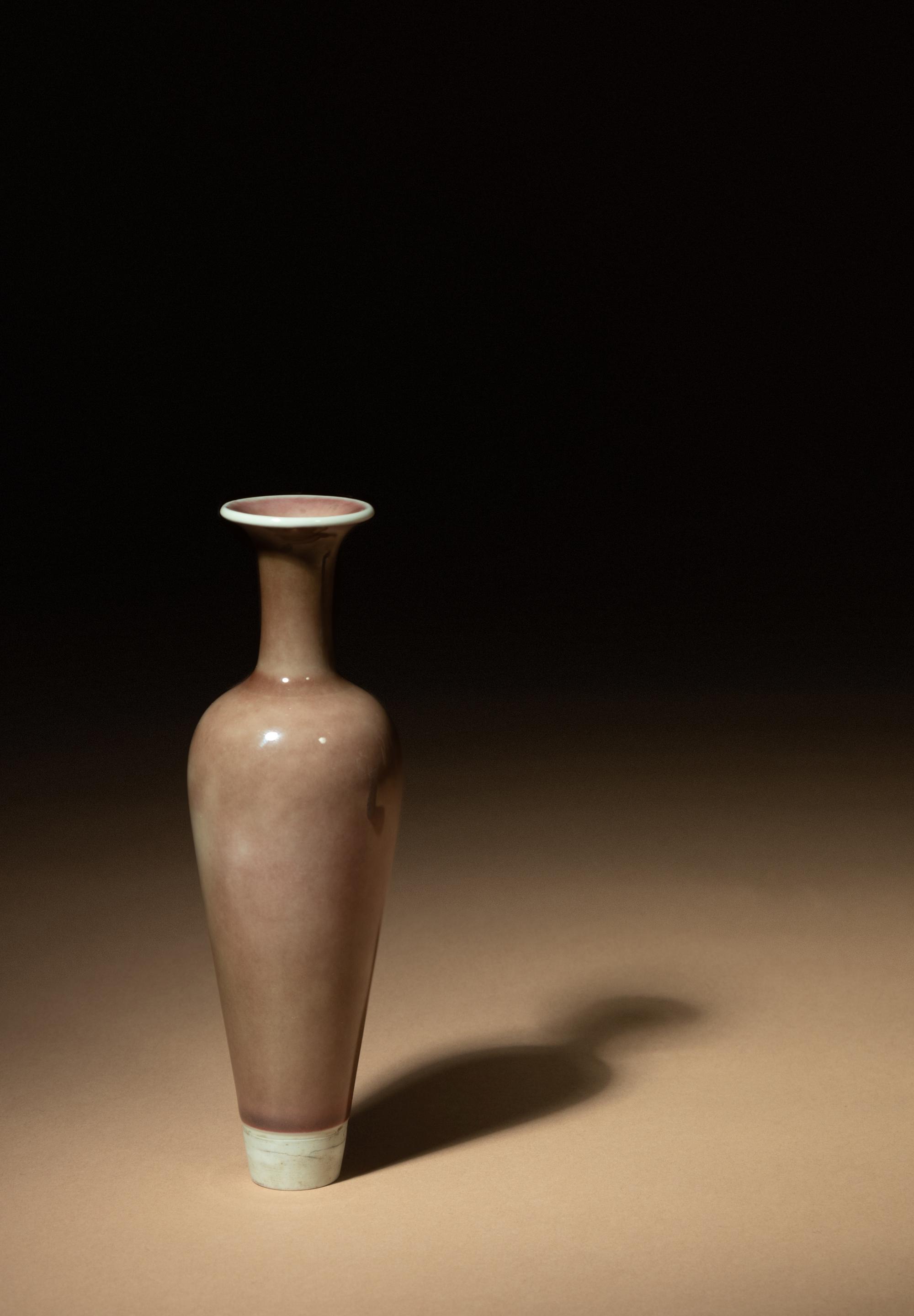 A Peachbloom Glazed Porcelain 'Willow Leaf' Amphora Vase, Liuyezun