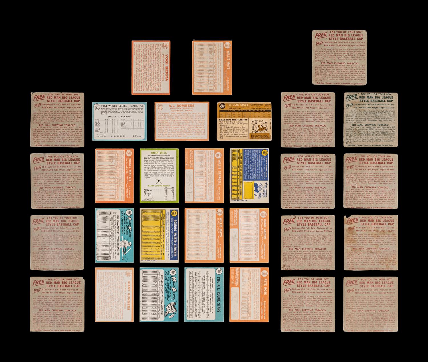 A Group of Nearly 200 1950s-70s Baseball Cards Including Mickey Mantle, Willie Mays and Multiple Hall of Famers,