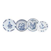 A Collection of Four Delft Blue and White Decorated Articles