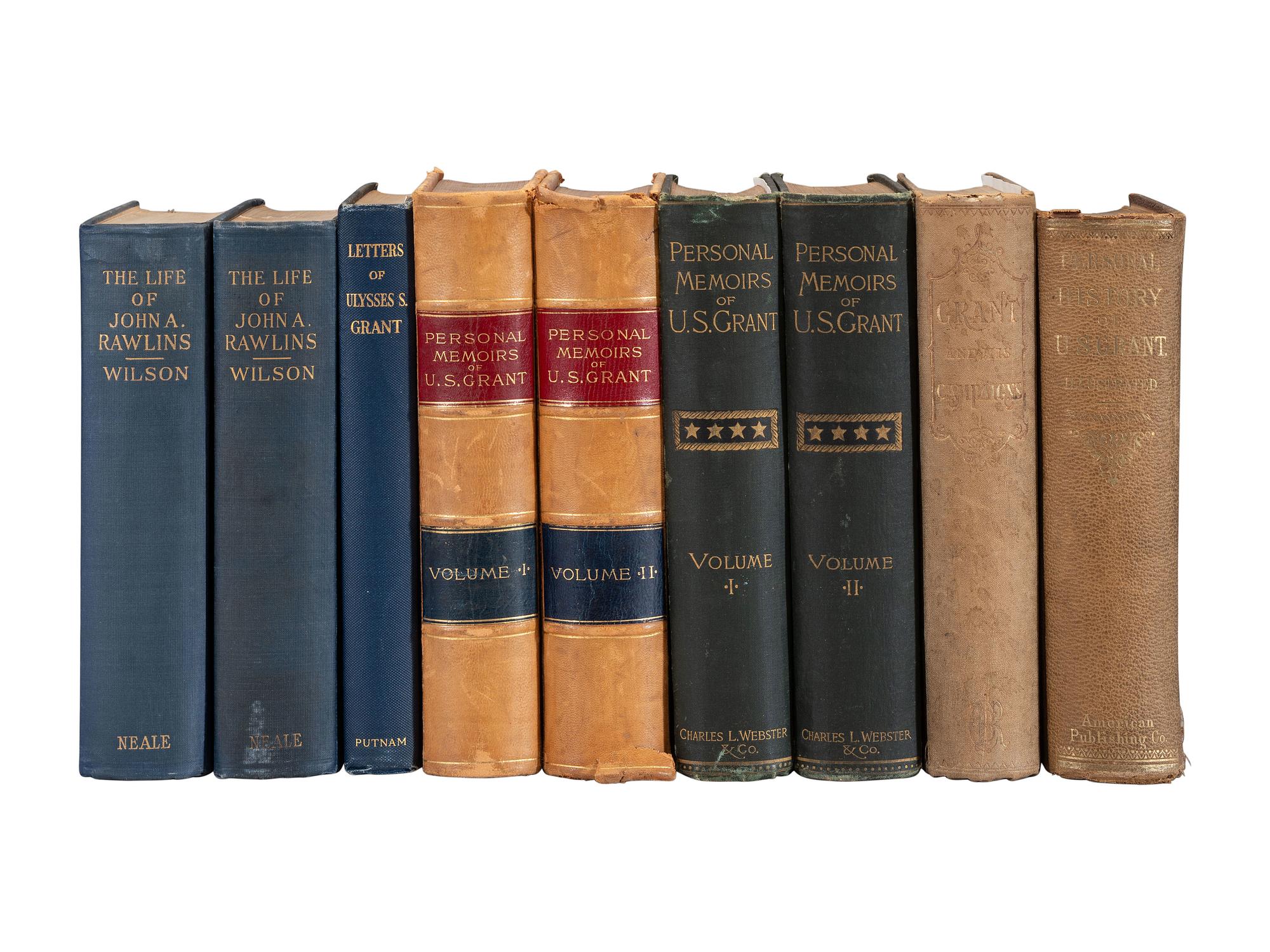 [GRANT, Ulysses S.]. A group of 7 works in 9 volumes related to Ulysses S. Grant.