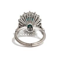 PLATINUM, TURQUOISE AND DIAMOND RING