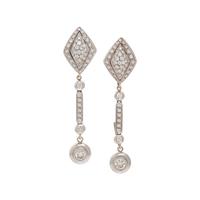 CONVERTIBLE WHITE GOLD AND DIAMOND EARRINGS