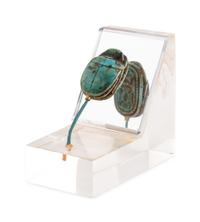 An Egyptian Faience Swivel Scarab
