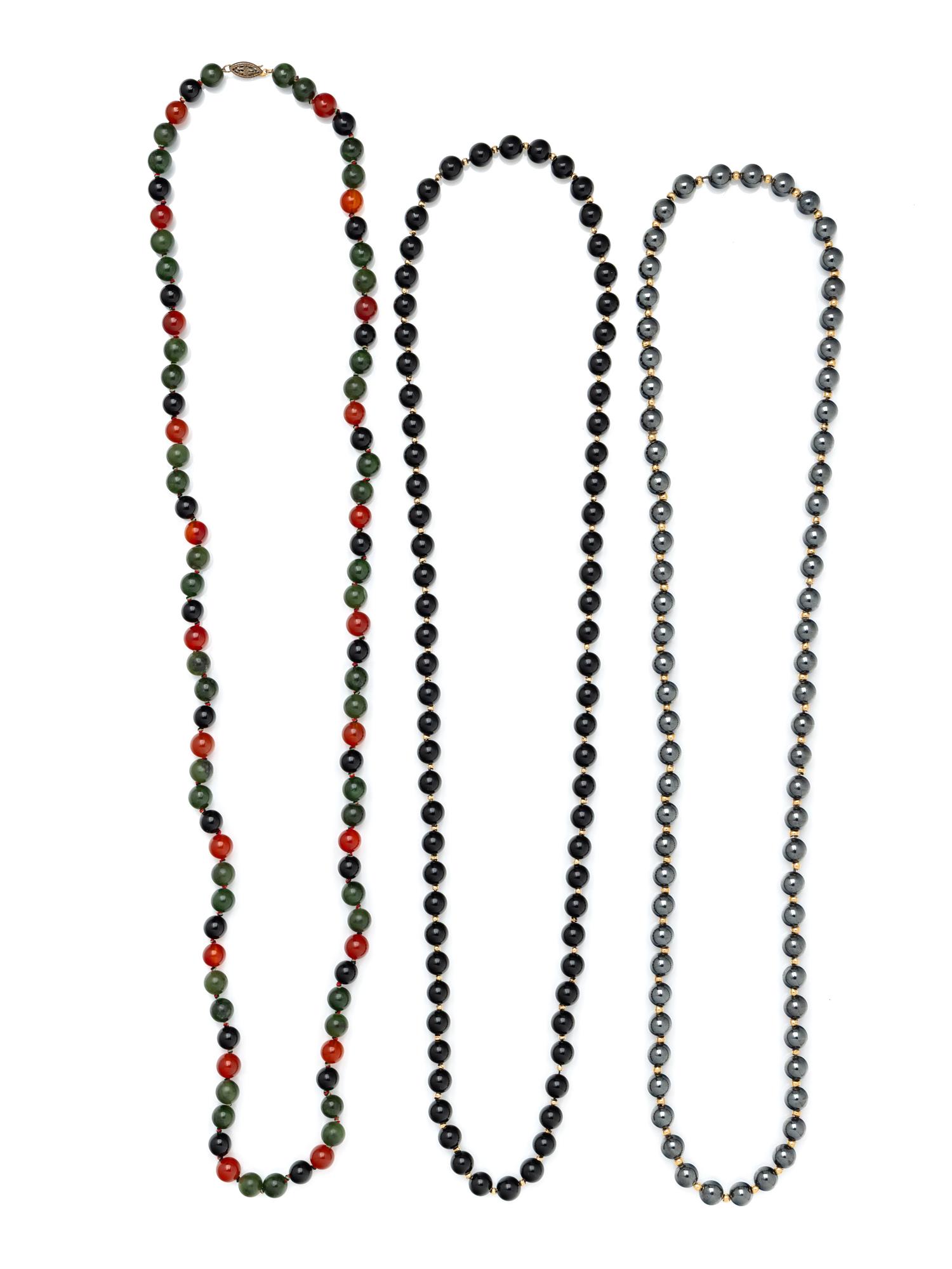 COLLECTION OF BEADED NECKLACES