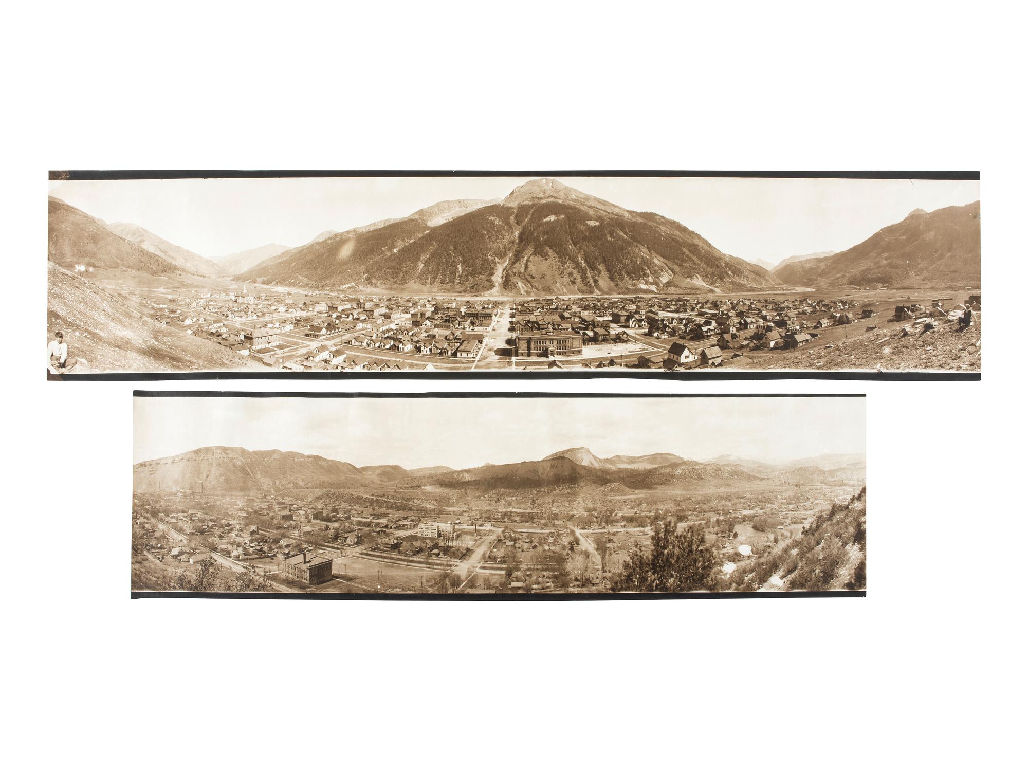 [COLORADO]. Exceptional group of 8 panoramic photographs of southern Colorado towns, comprising: