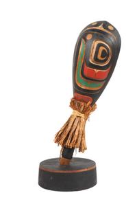 Steve Hunt (Kwakwaka'wakw, 20th Century) Mussel Rattle Height overall 12 3/4 inches