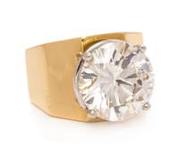 An 18 Karat Yellow Gold and Diamond Solitaire Ring,