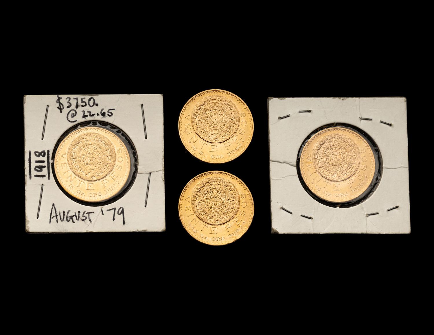 [MEXICO] Four 20 Peso Gold Coins