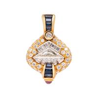 BALOGH, DIAMOND, SAPPHIRE AND RUBY PENDANT