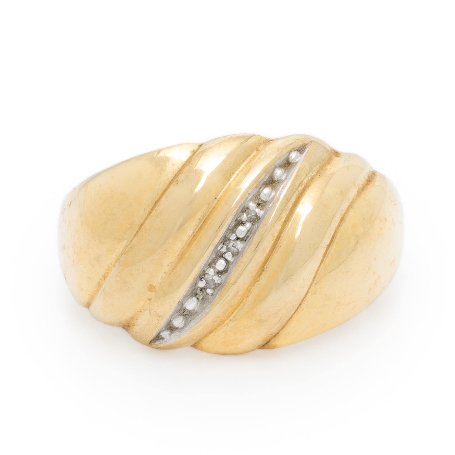 Yellow Gold and Diamond Dome Ring