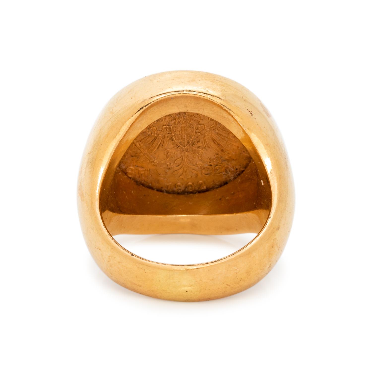 YELLOW GOLD AND COIN RING
