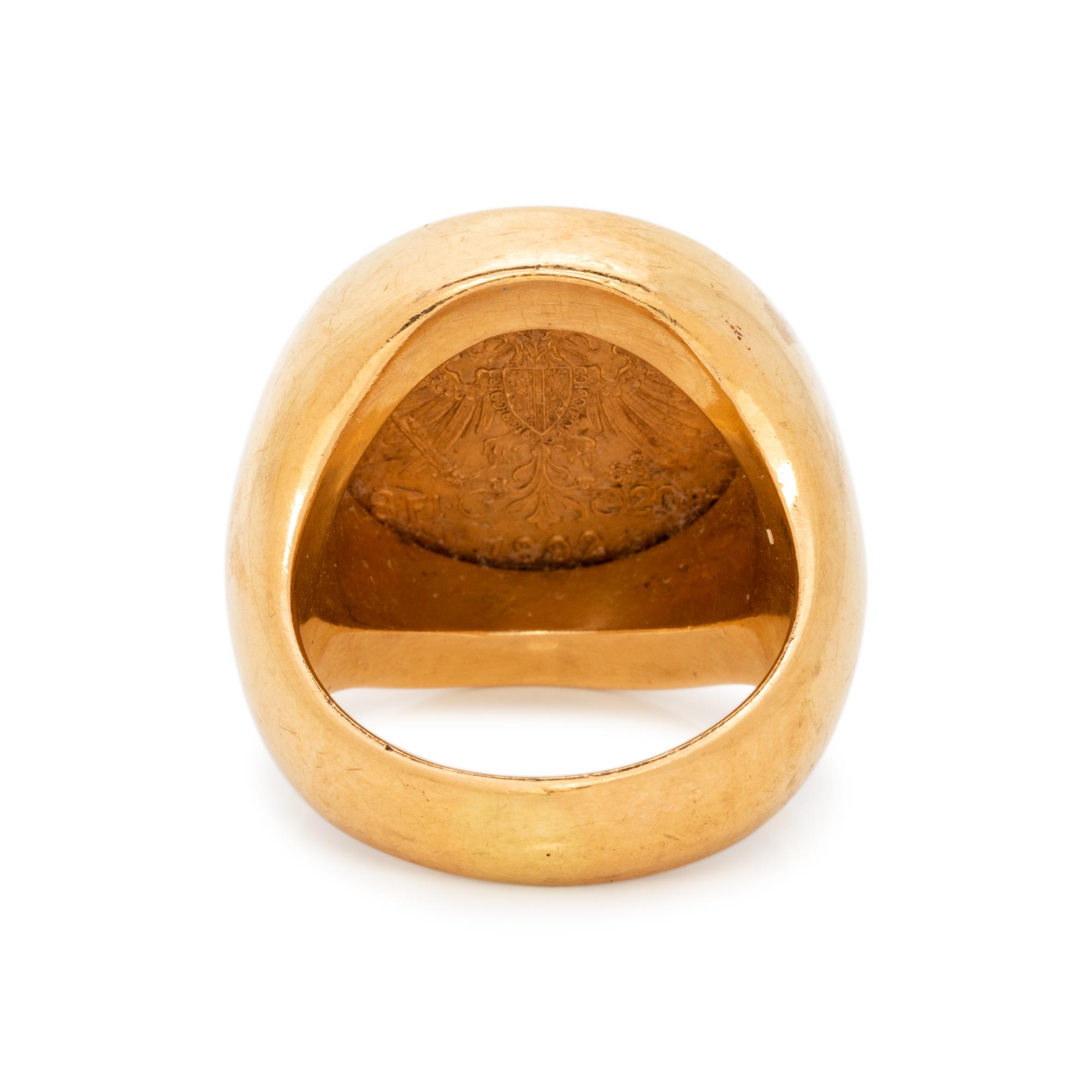 YELLOW GOLD AND COIN RING