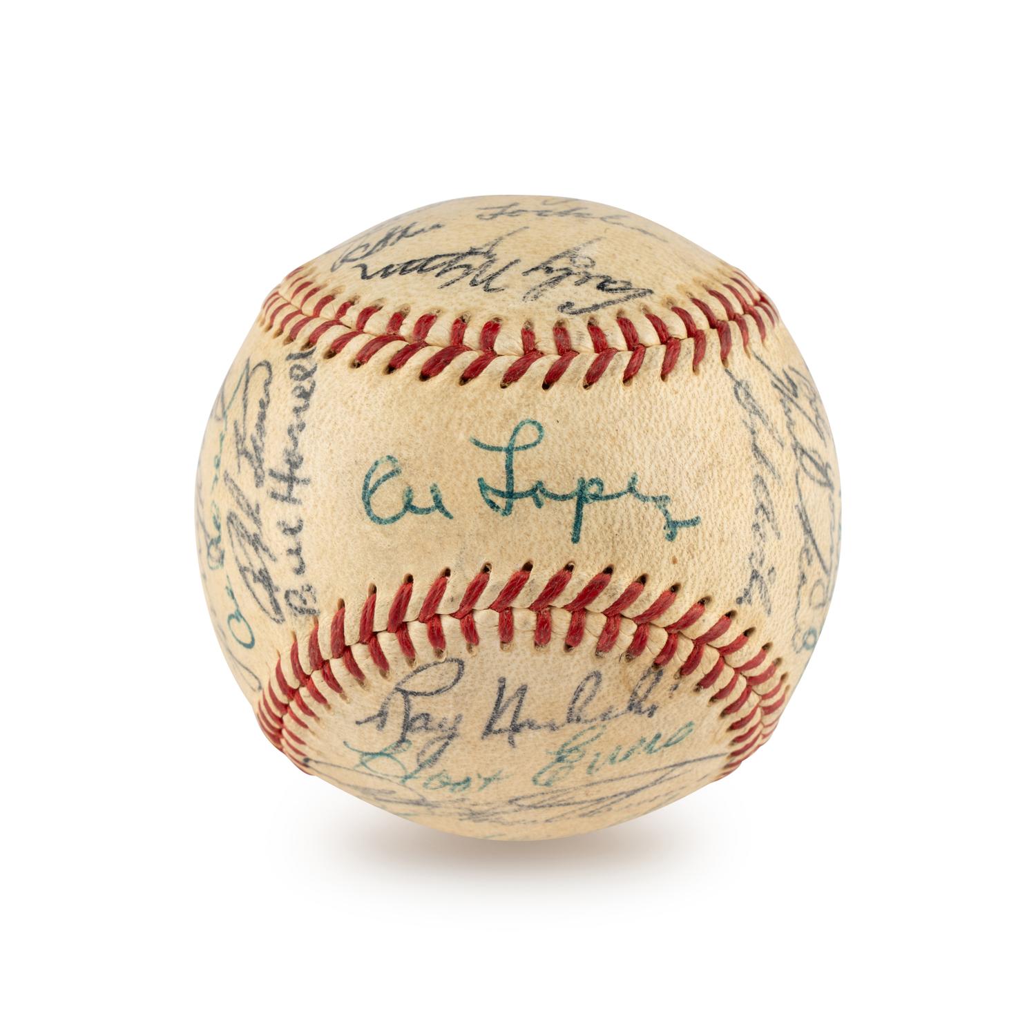 A 1954 Cleveland Indians Teams Signed Autograph Baseball (Beckett Authentication Services)