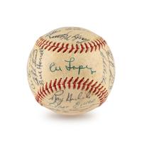 A 1954 Cleveland Indians Teams Signed Autograph Baseball (Beckett Authentication Services)