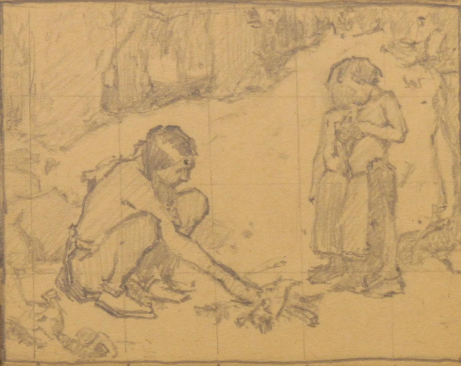 Eanger Irving Couse, (American, 1866-1936), Camp Fire Study