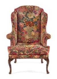 A George II Walnut Wing Chair Height 46 1/2 inches. — CIRCA 1730