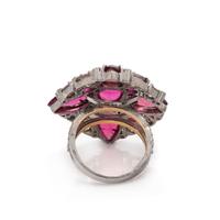 RUBELLITE TOURMALINE AND DIAMOND RING