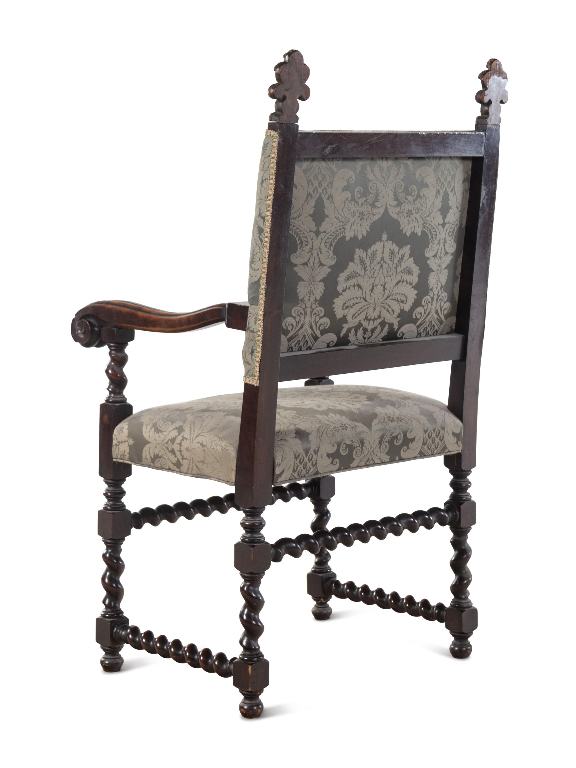 An Italian Baroque Style Walnut Armchair