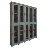 A Painted Ten Door Locker 70" W x 13" D x 82" H — Italy, Circa 1940