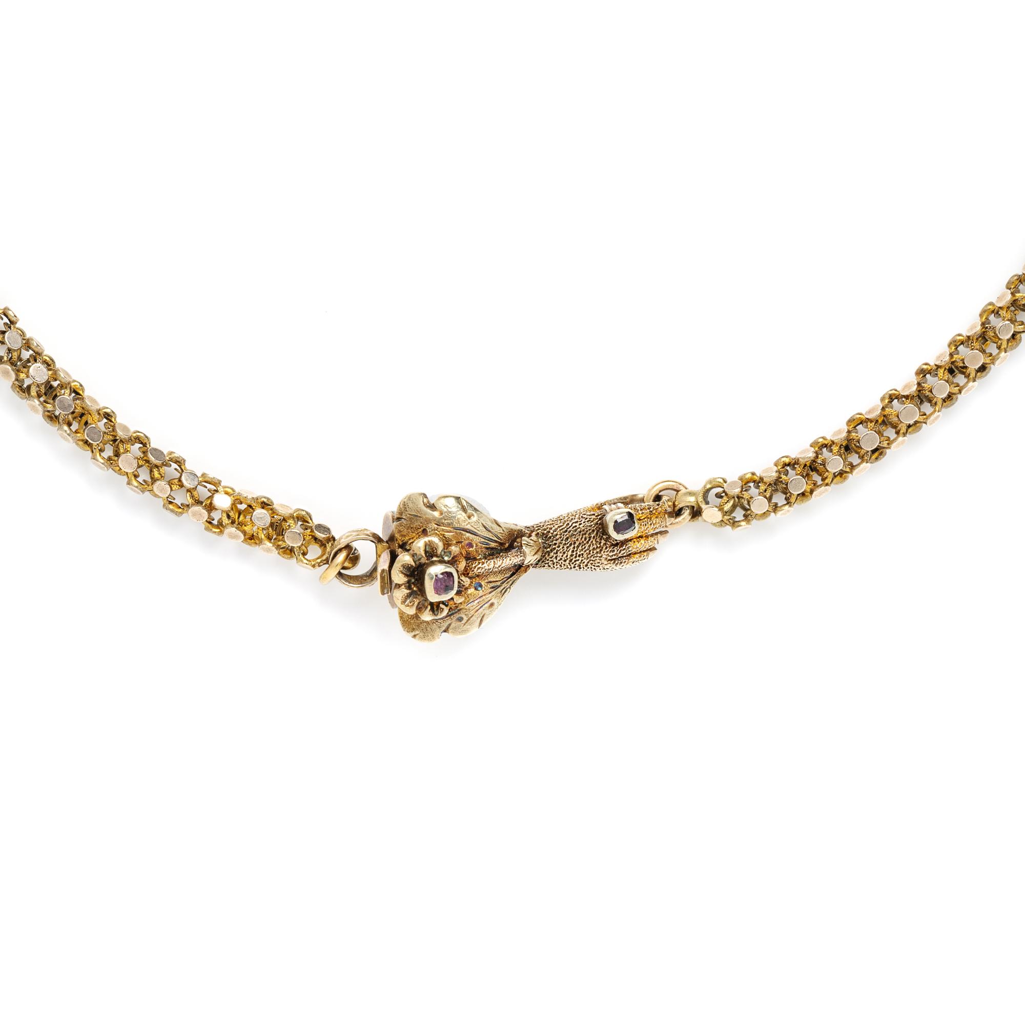 VICTORIAN, YELLOW GOLD NECKLACE