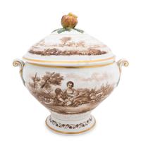 A Continental Porcelain Covered Soup Tureen