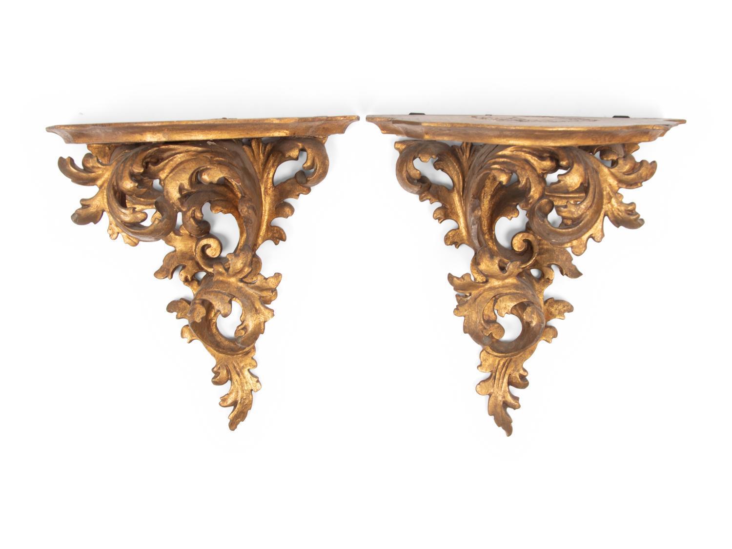 Four Pairs of Giltwood Wall Brackets