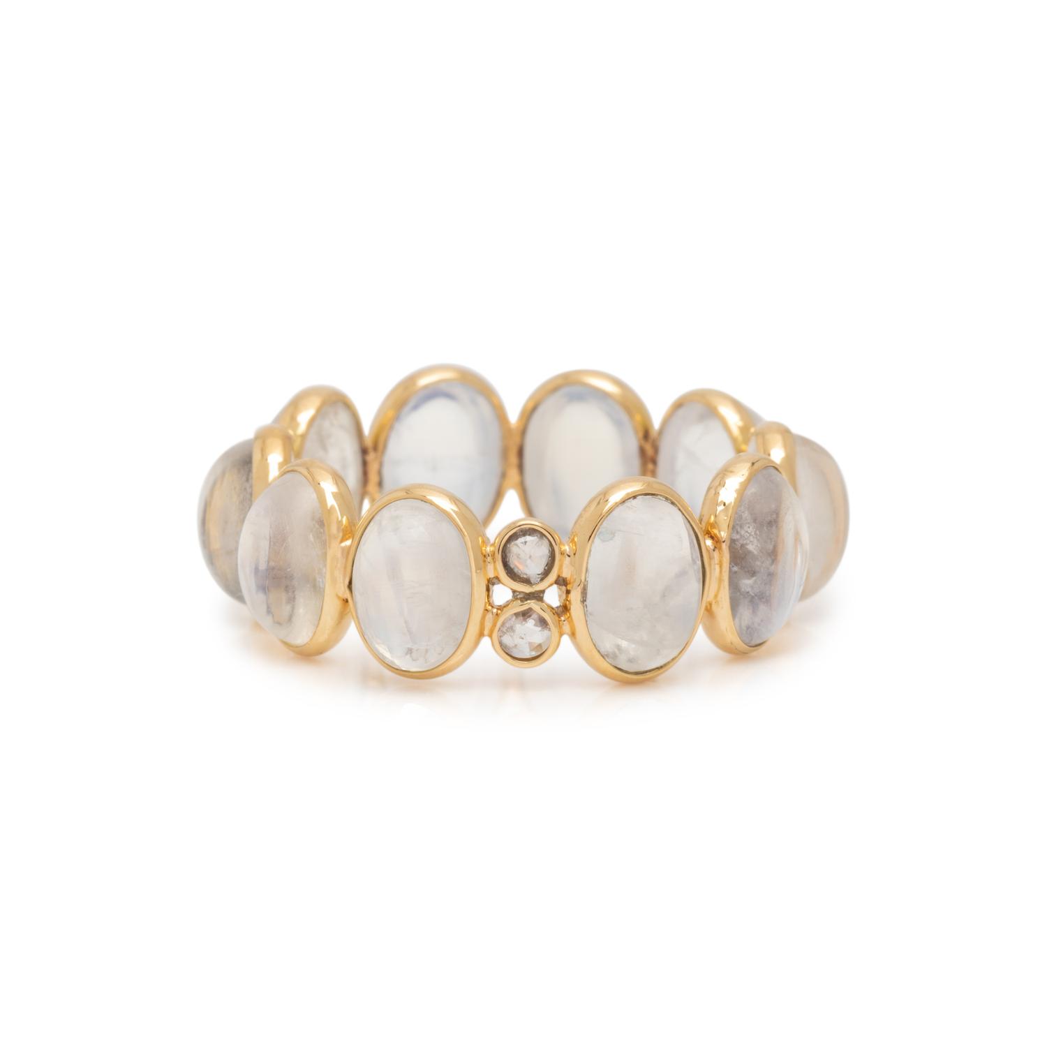 MOONSTONE AND DIAMOND RING