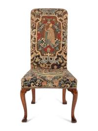 A Queen Anne Walnut Side Chair with Needlepoint Upholstery