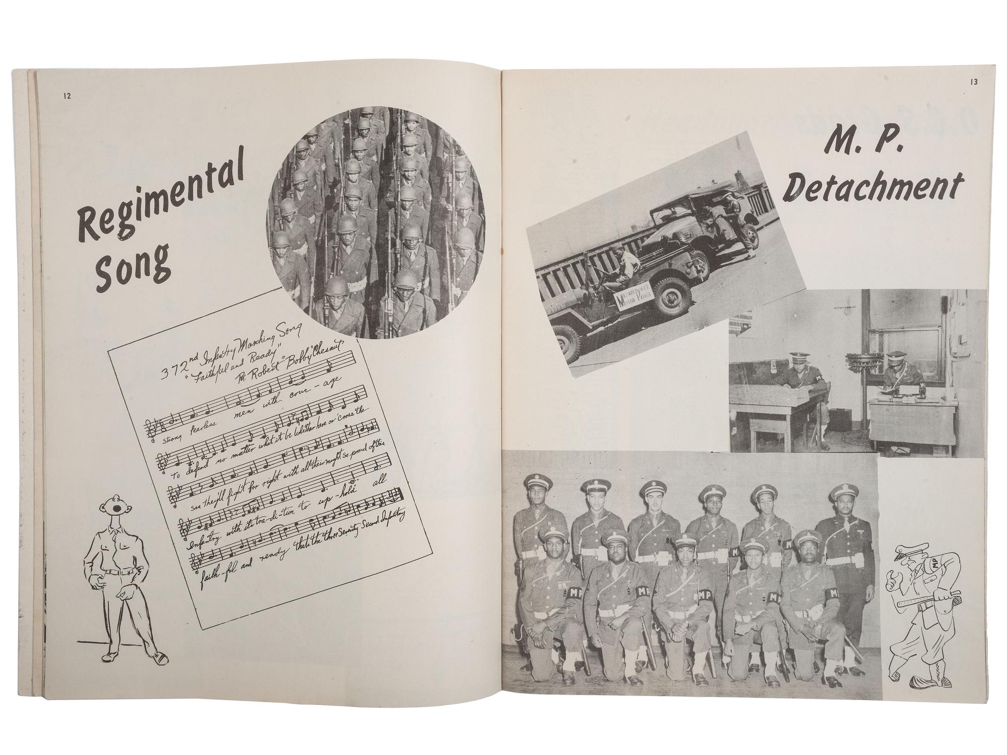[WORLD WAR II]. On Guard! Regimental history of the 372nd Infantry. 1944.