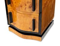 A Pair of Art Deco Style Burlwood and Part Ebonized Tall Chests