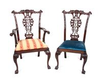 A Set of Twelve Chippendale Style Mahogany Dining Chairs Height 41 inches. — 20TH CENTURY