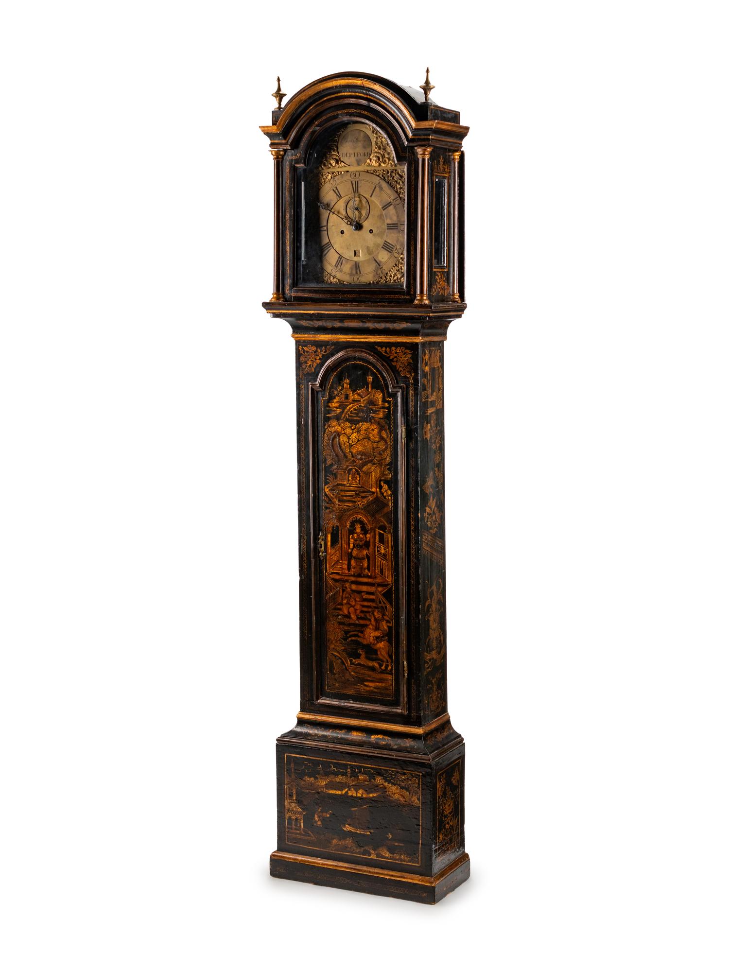 A George III Black-Japanned Longcase Clock — BENJAMIN HEELEY, DEPTFORD, 18TH CENTURY