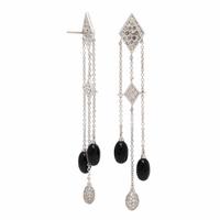 Luca Carati, Diamond, Onyx, and White Gold Earrings