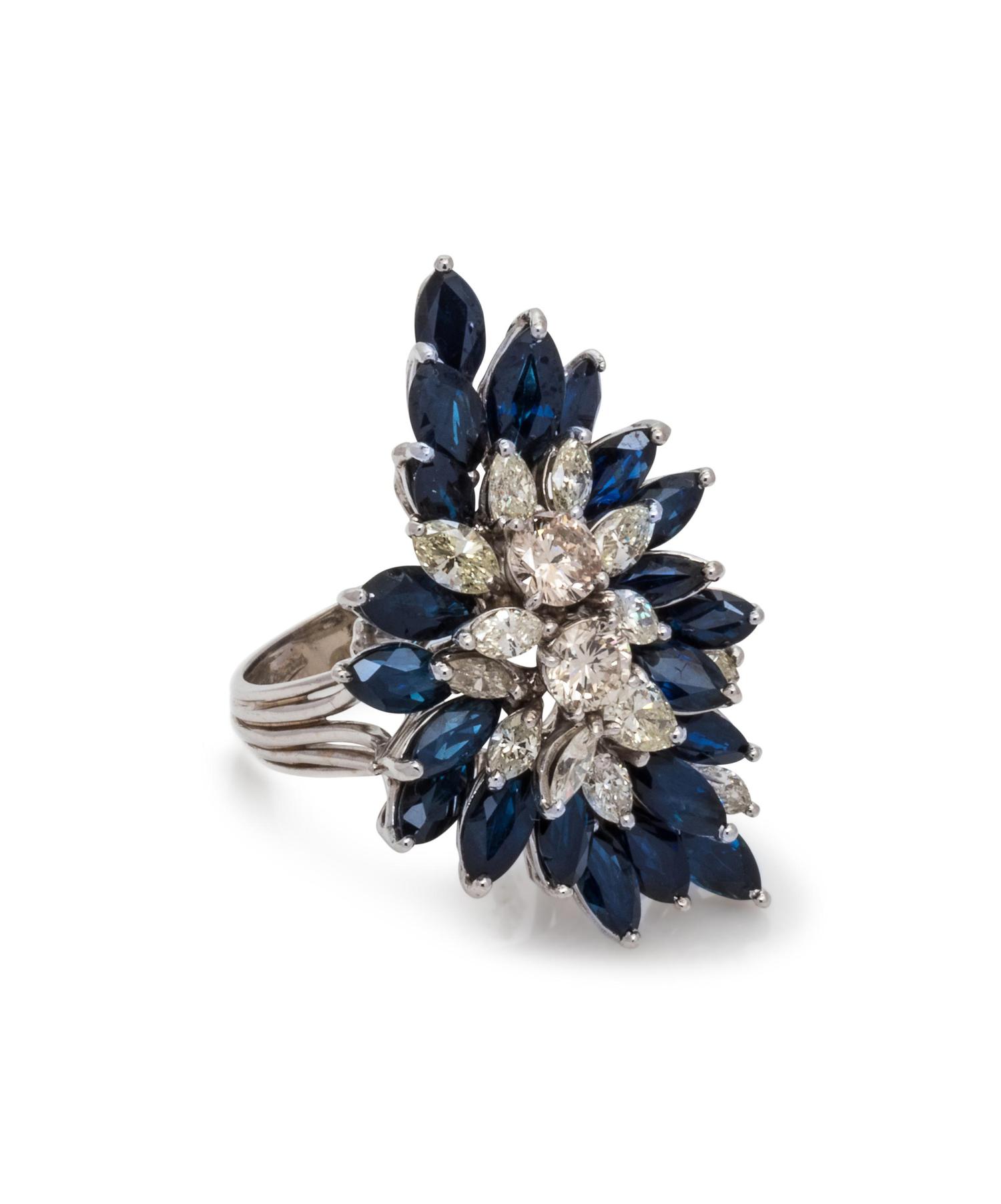 SAPPHIRE AND DIAMOND SET