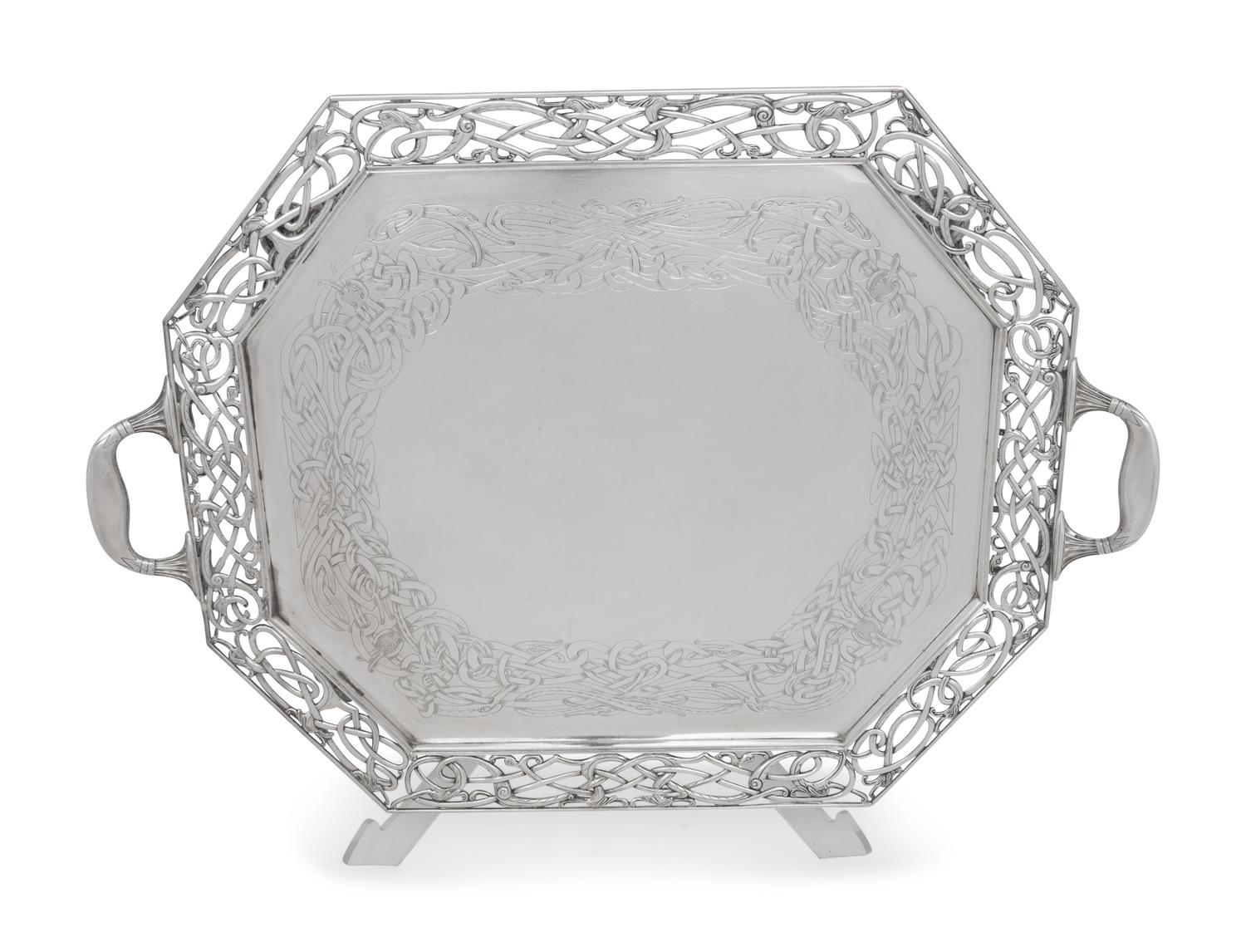 An Irish Silver Serving Tray