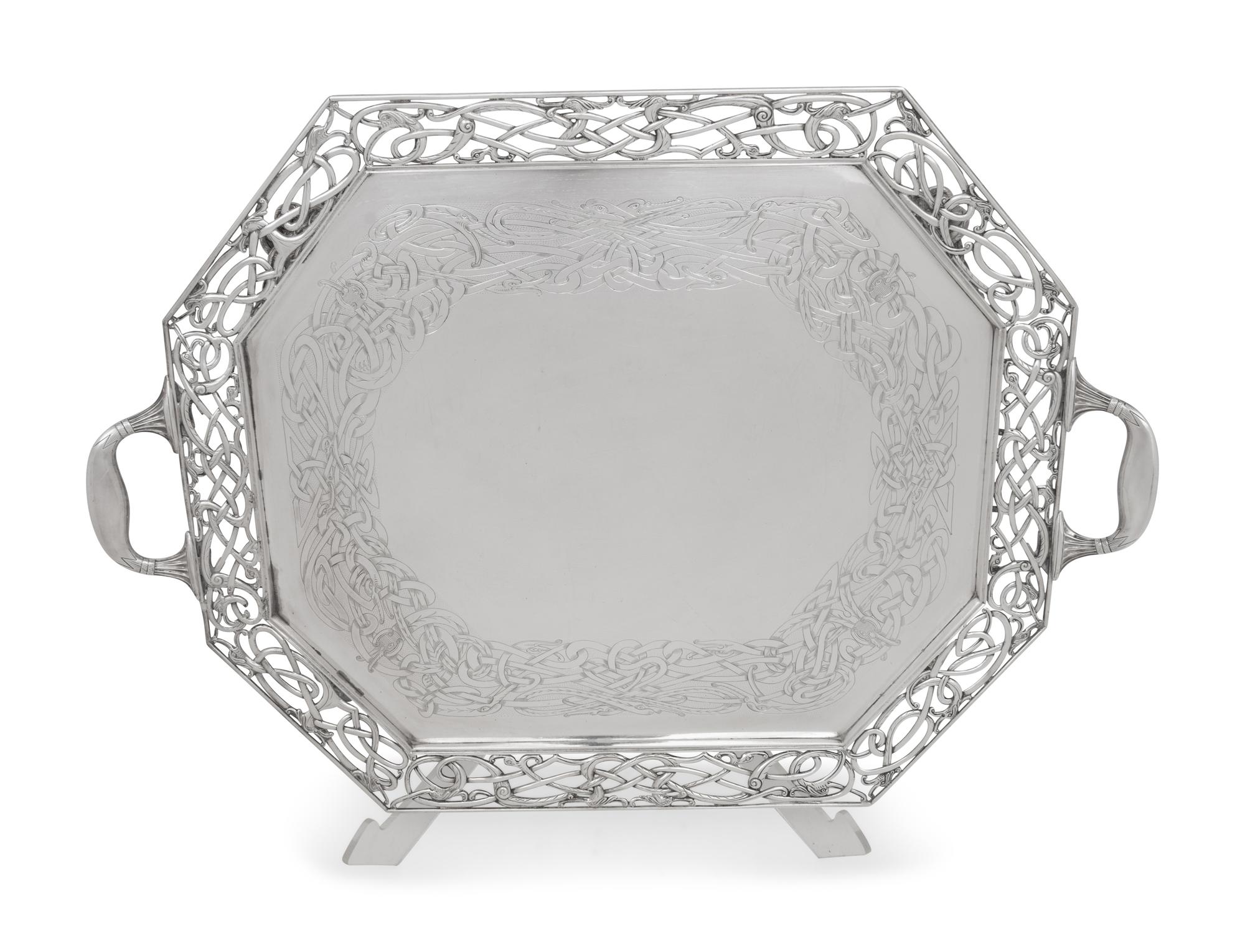 An Irish Silver Serving Tray