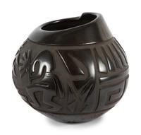 Carved Blackware Jar