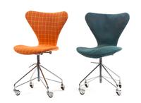 Two Desk Chairs, Arne Jacobsen for Fritz Hansen Height 32 1/2 inches.