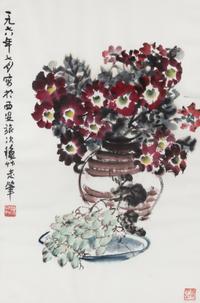 Chen Qiucao, (1906-1988), Flower-Filled Vase