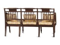 A Regency Grain and Figural Painted Cane-Upholstered Settee