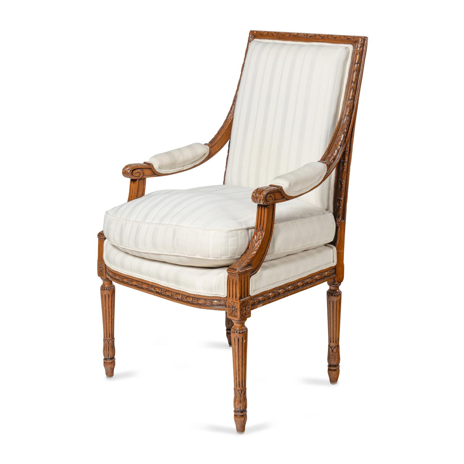 An Assembled Louis XVI Style Carved Beechwood Four-Piece Seating Suite