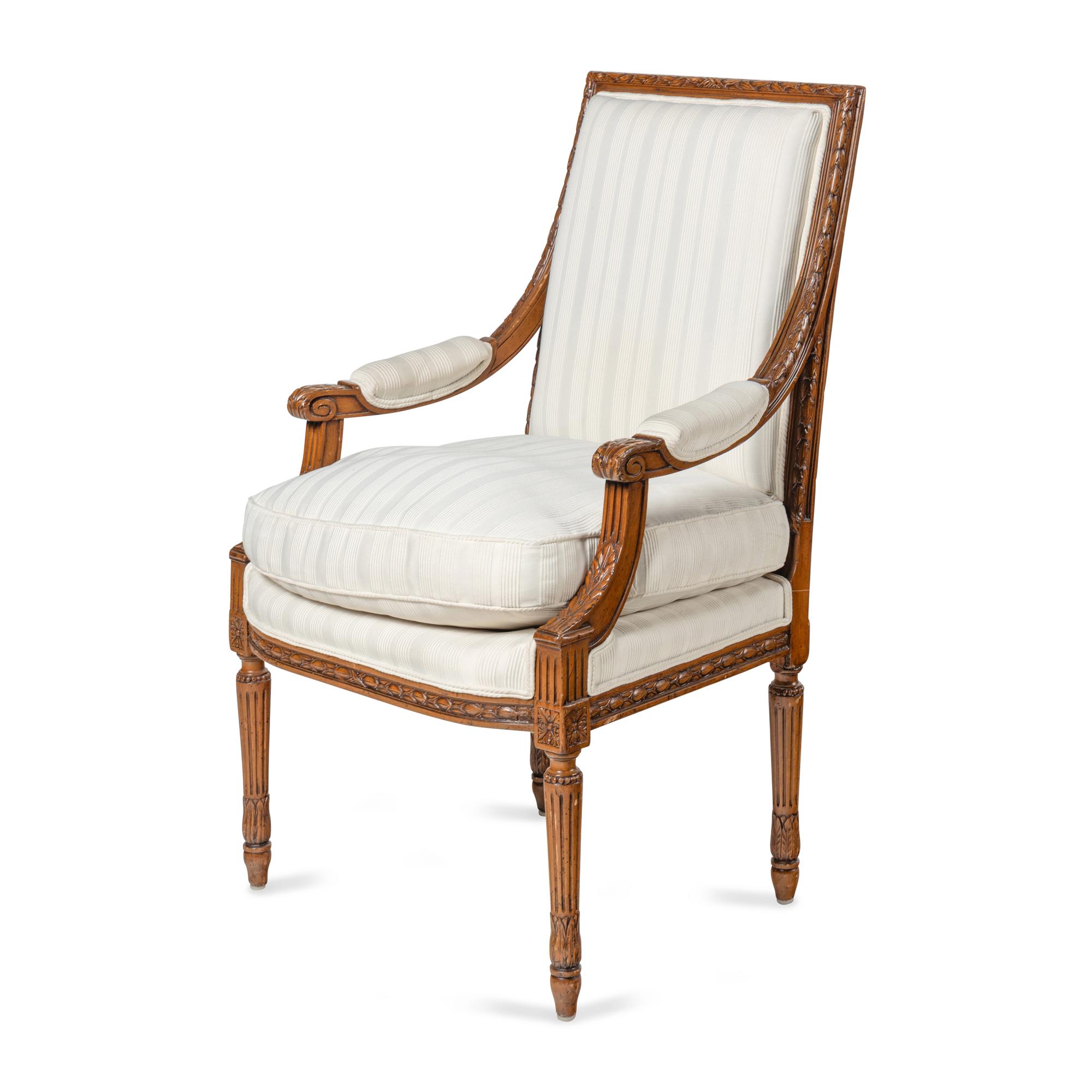 An Assembled Louis XVI Style Carved Beechwood Four-Piece Seating Suite