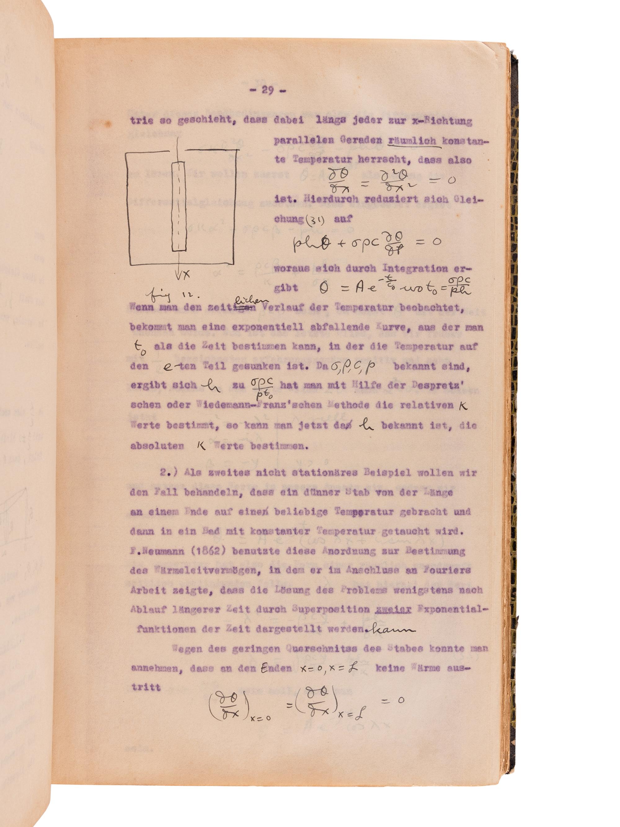 BORN, Max. (1882-1970) Mimeograph typescript, completed in manuscript, of lectures in physics: "Theorie der Wärme Vorlesung im Sommer-Semester 1922." --"Vorlesung Ueber Theoretische Optik. Winter-Semester 1922." University of Göttingen, 1921-1922.