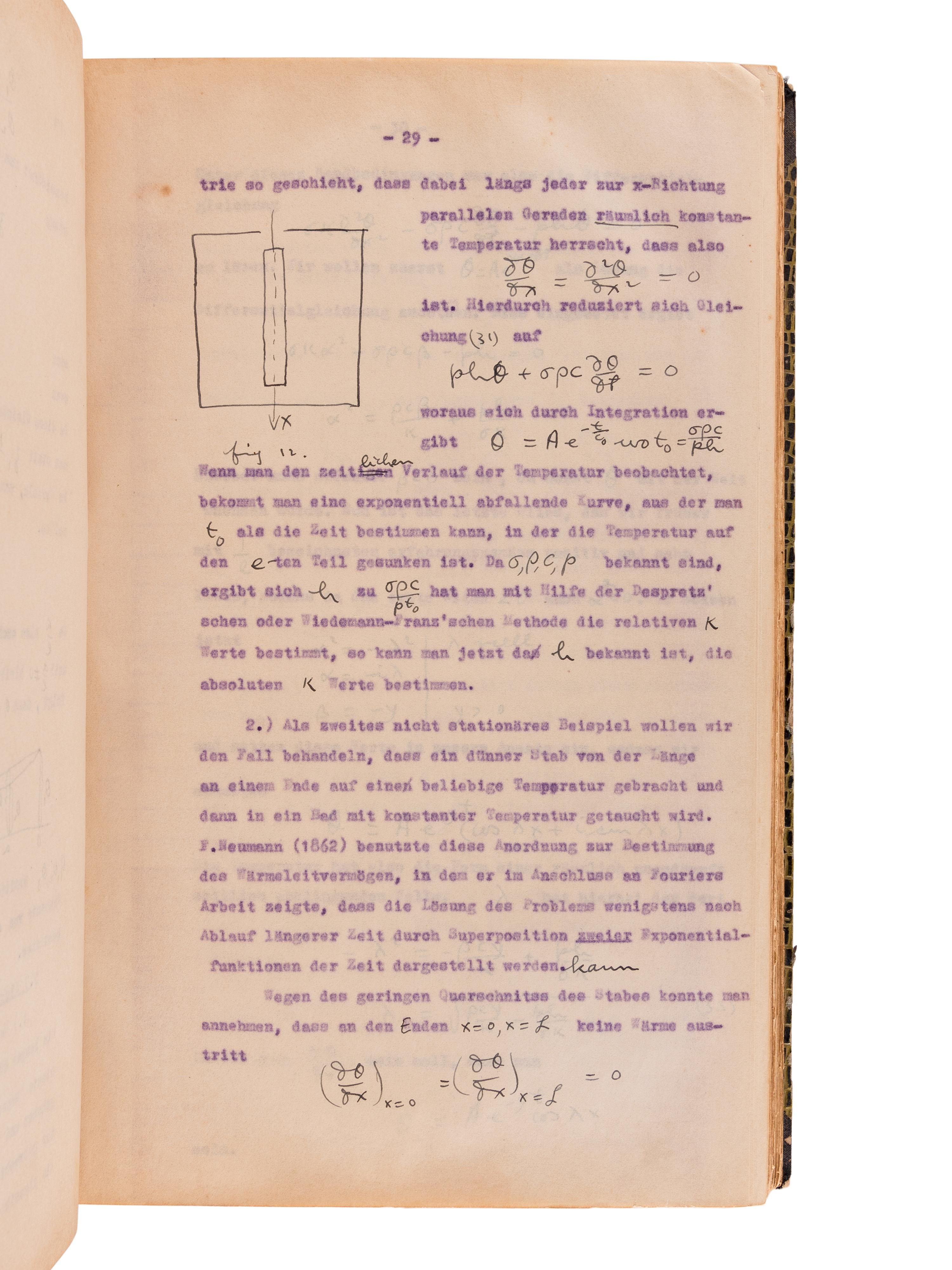 BORN, Max. (1882-1970) Mimeograph typescript, completed in manuscript, of lectures in physics: "Theorie der Wärme Vorlesung im Sommer-Semester 1922." --"Vorlesung Ueber Theoretische Optik. Winter-Semester 1922." University of Göttingen, 1921-1922.