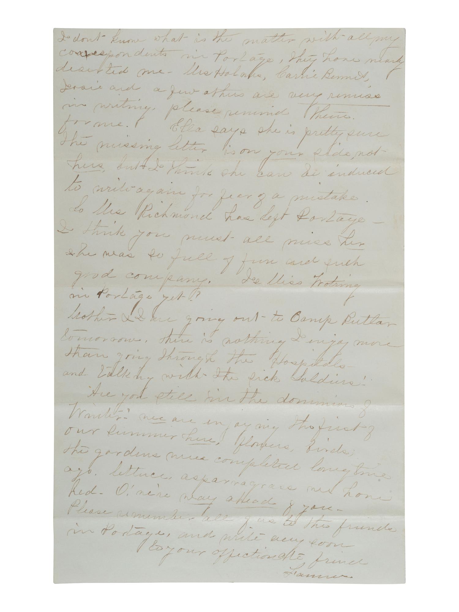 [LINCOLN FUNERAL]. 4pp. letter providing first-hand account of Lincoln lying in state in Springfield, IL. 8 May 1865.