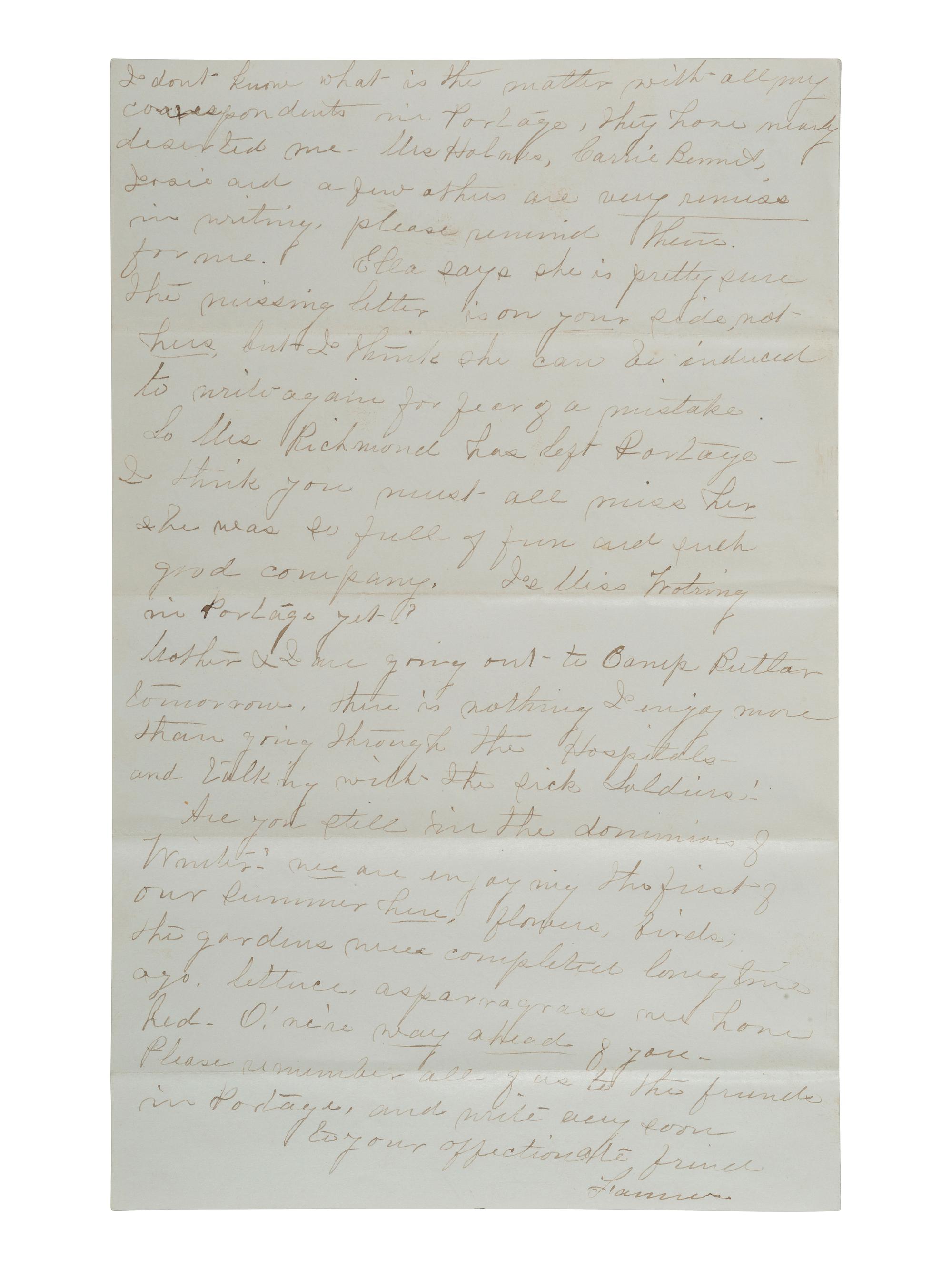 [LINCOLN FUNERAL]. 4pp. letter providing first-hand account of Lincoln lying in state in Springfield, IL. 8 May 1865.
